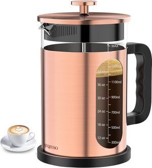 BRAND NEW ~ Stainless Steel French Press Coffee Maker Borosilicate Glass Press